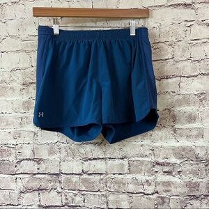 Under Armour Girls Blue Athletic Lined Shorts